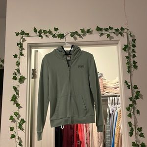 PINK- mint green/sage green zip up